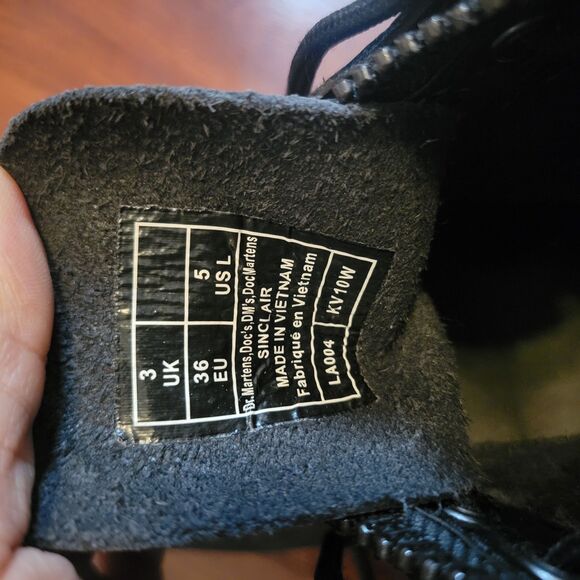 Dr Martens Black Croc Embossed Boots Leather Platforms US 5 UK 3 EU 36 - Picture 13 of 15